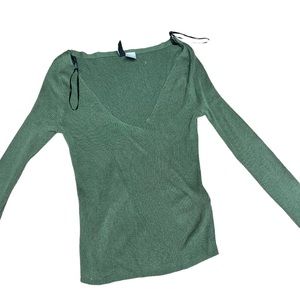 V neck thin sweater top